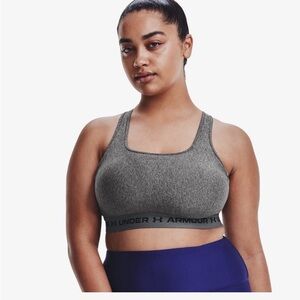 Under Armour Women's Compression Crossback Sports Bra - gray heather 3x